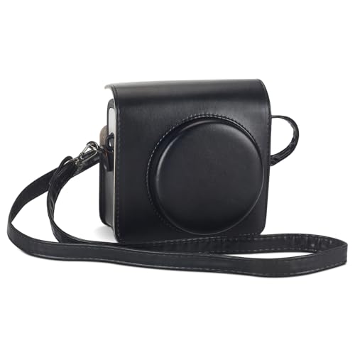Riosin Instant SQ1/SQ40 Schutzhülle für Fujifilm Instax Square SQ1/SQ40 Kamera, Premium PU Leder Kameratasche Cover mit Abnehmbarem Verstellbarem Gurt, Schwarz , Kameratasche