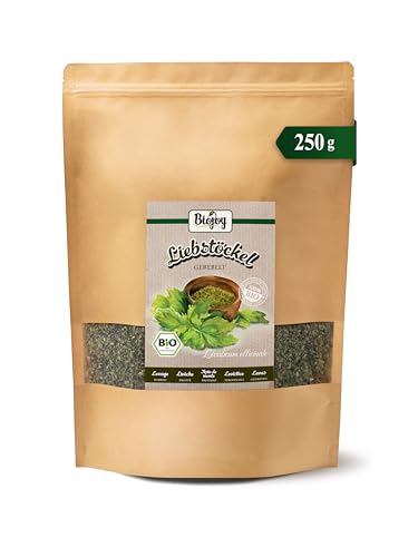 Biojoy Apio de Monte Orgánico (Levístico) (250 g), seco y cortado, ideal para Mezcla de Especias o Té (Levisticum officinale)