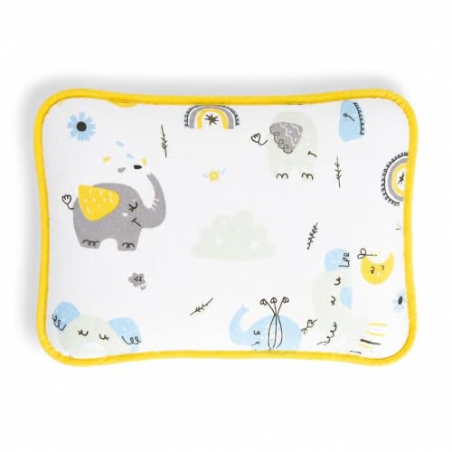 Image of Baby Pillow Elephant Print Muslin Pillow (White Elephant Print)