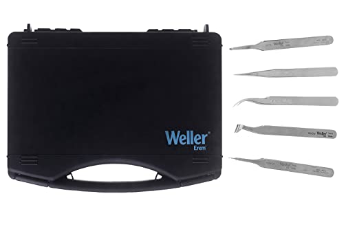 Weller Erem 3500TP Premium Precision Tweezers, 5 Pieces with Blunt Edges - Image 2