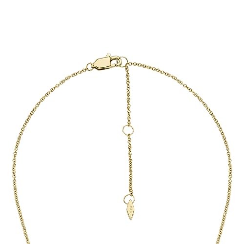 Image of Fossil Women's Gold-Tone Stainless Steel Pendant Chain Necklace for Women