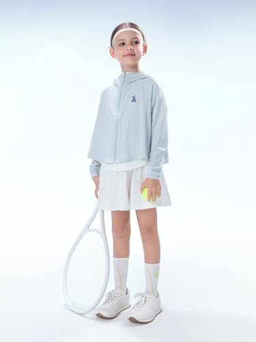 Image of MARC&JANIE Kids Active Zip up Hoodie Girls Lightweight Summer Jacket Cooling Sun Protection Thin Tops 240365