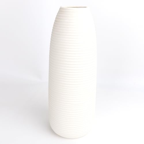 QTUIE Vase décoratif en bois de manguier - Grand vase vertical en bois de manguier