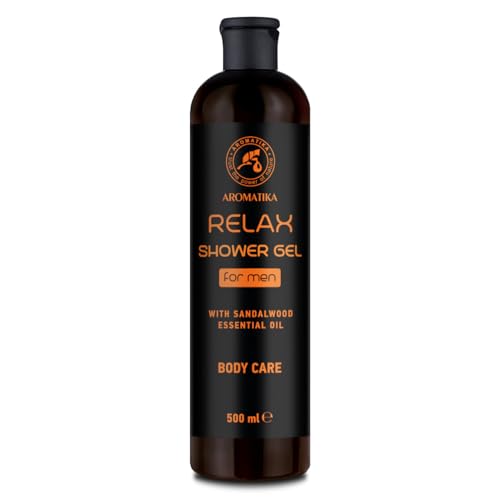 Gel de Ducha Relax 500ml - Gel de Ducha para Hombre con Aceite Esencial de Sándalo - Cuidado Corporal - Cuidado de la Piel - Limpieza y Cuidado - Fragancia Fresca - Aroma Masculino