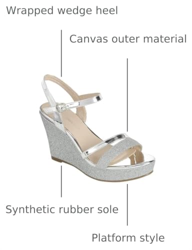 Image of Forever FQ22 Women's Glitter Strappy Wrapped Wedge Heel Platform Sandals