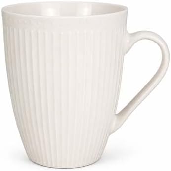 White Ribbed Coffe Mug 350ml(Pack of 6)