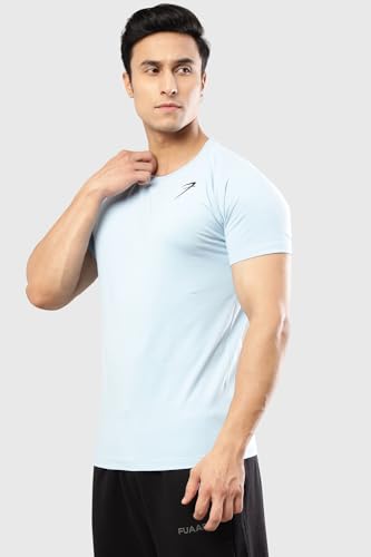 Image of FUAARK Men's Solid Slim Fit Sports Gym T-Shirt