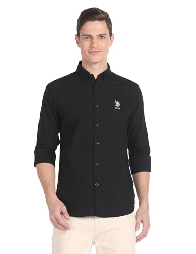 U.S. POLO ASSN. Store U.S. POLO ASSN. Men's Black Cotton Shirt - Image 2