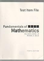 Test Item File Fundamentals Of Mathematics 2005 Publication 0131139460 Book Cover
