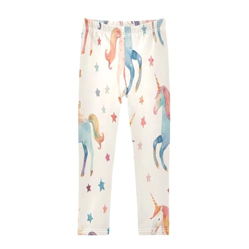 Toddler Girls Leggings Printed Yoga Pants Leggings Cartoon Watercolor Unicorn Star for Kids
