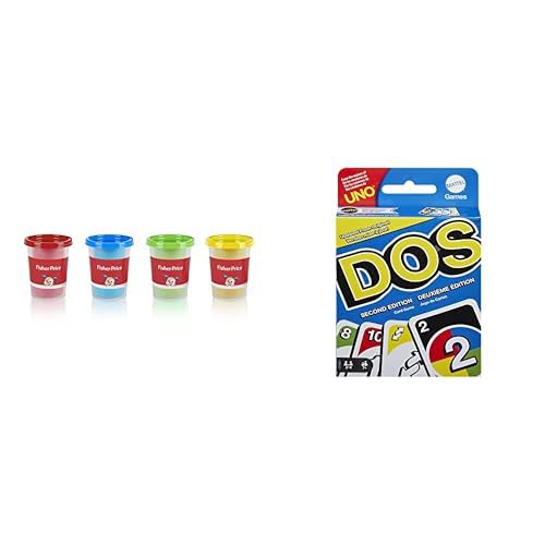 Fisher-Price Oyun Hamuru 4'lü Paket - (4 * 100 Gr) ve UNO DOS Kartlar