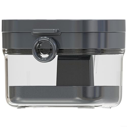 ComfyHarbor Caja de almacenamiento dental 2 en 1 sin fugas, con tapa de espejo, estuche de limpieza de tirantes transparentes, para retenedor y para dentadura, contenedor de viaje sellado, con bandeja