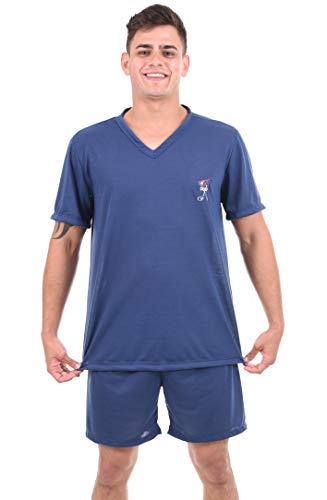 Kit Com 3 Pijamas Curtos Masculino Ayron 082 Liso - Cores Sortidas (G)