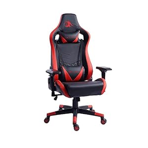 Night Hawk Ergonomic Gaming Room Office Desk Chair with High Back Adjustable Arms Height Length Revolving Lumbar and Neck Pillow Support Chair (Black & Red/NHC-201/3 Year Warranty)