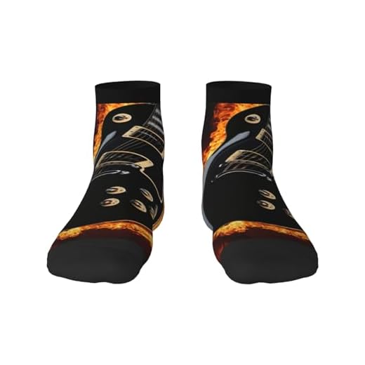 EdWal electric guitar print Men's Moisture Control Crew Socks Socks For Men and Women Gifts For Golf, Hunting, Camping, 2 Black-1, One Size