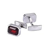 Lieson Trauzeuge Manschettenknöpfe Herren, Rote Manschettenknöpfe Unregelmäßiger Kristall Cufflinks für Hemd Hochzeit Geburtstag Geschenk