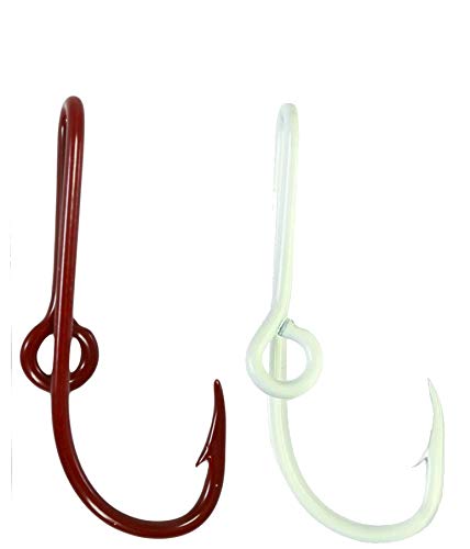 BT OutdoorsCustom Colored Eagle Claw Team Spirt Colored Maroon/White Hat Fish Hook Pins One Maroon and One White Hat Hook Clip