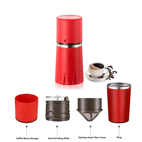 SXLCKJ Tragbare manuelle Kaffeemühle Edelstahl Kaffeebohnenmahlmaschine Kaffeetasse Grat Gewürze (Crusher) – Bild 4