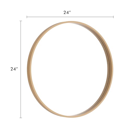 HOMECOOKIN-Round-Wood-Mirror-24-Round-Bathroom-Wall-Mirror-Circle-Mirrors-for-Wall-Decor-Vanity-Living-Room-Bedroom-Entryway-Natural HOMECOOKIN Round Wood Mirror 24 Round Bathroom Wall Mirror Circle Mirrors for Wall Decor Vanity Living Room Bedroom Entryway Natural