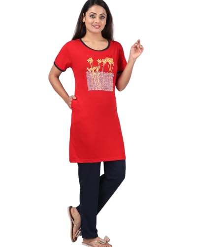 Image of URBAN TREES Women's Cotton Printed Night Suit Set of Top & Pajama Set || Night Suit Set