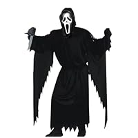 Adult and Youth Scream Horror Face Costume, Black, One Size US 150cm