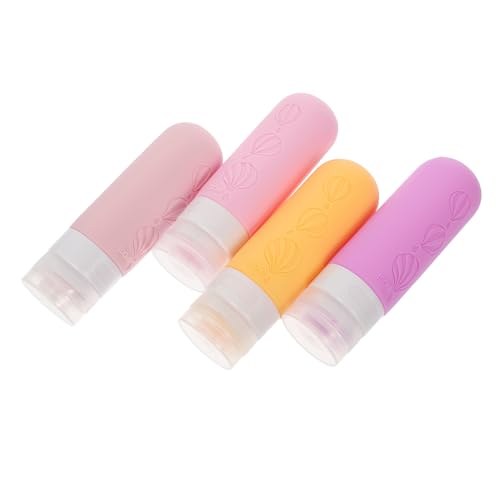 Holibanna 4 Piezas Botella De Gel De Sílice Botella De Champú Loción Dosificador De Shampoo y Acondicionador Cosmético Pequeño Recargable Botellas De Viaje para Artículos De Tocador Cremas