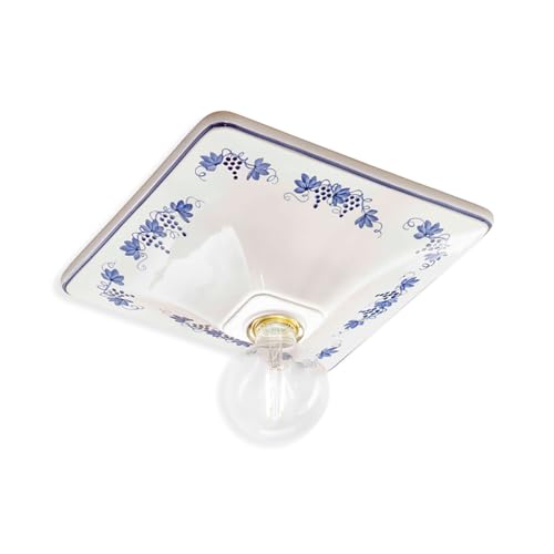 Plafonnier 1 lumière Trieste C136 blanc en céramique pour couloir