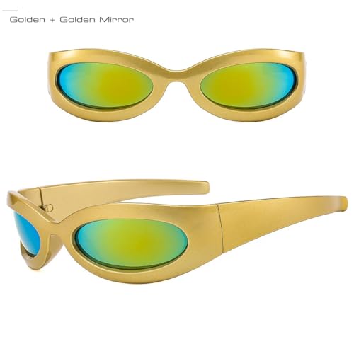 Image of New 2025 Vintage Punk Sports Women Sunglasses Fashion Mirror Goggle Men Sun Glasses Shades Uv400