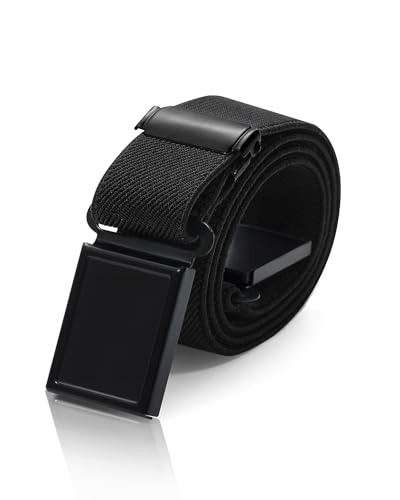 AWAYTR 3 PCS Kids Adjustable Magnetic Belts - Easy to Use Magnetic Buckle Belt for Boys and Girls (Black Buckle- 3Pcs Black)