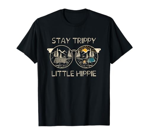 Stay Trippy Little Hippie Gafas de sol estilo vintage de los años 70 Camiseta
