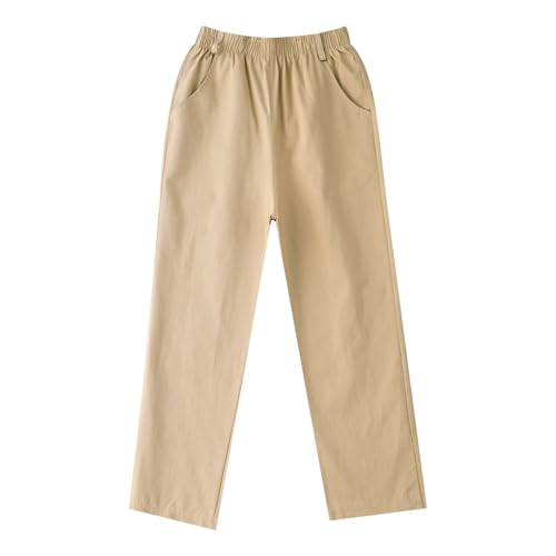 JEYPINMI Boys Regular Fit School Trousers High Waist Pull On Uniform Pants Solid Color Slacks 5-14 Years3