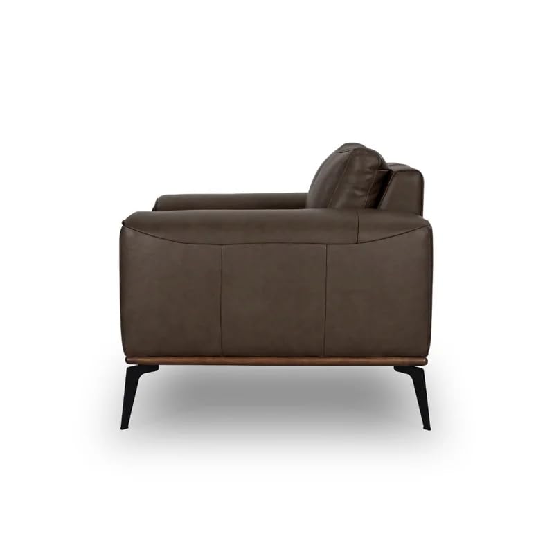 Image of LEGACY OF COMFORT Conley Leather Armchair Lounger Armchair Sofa One Seater Sofa for Living Room Offices Hotels (Brown, One Seater)