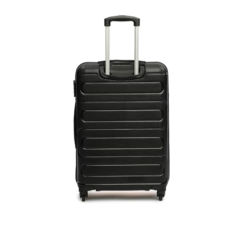Image of Yayavar Tokyo Textured ABS Hard-Sided Suitcase Bag - 84L| Dual Color Trolley with 4 Spinner Wheels, Number Lock, Water Resistant | Luggage Bag for Travel (Yellow & Black, 66cm, Medium)