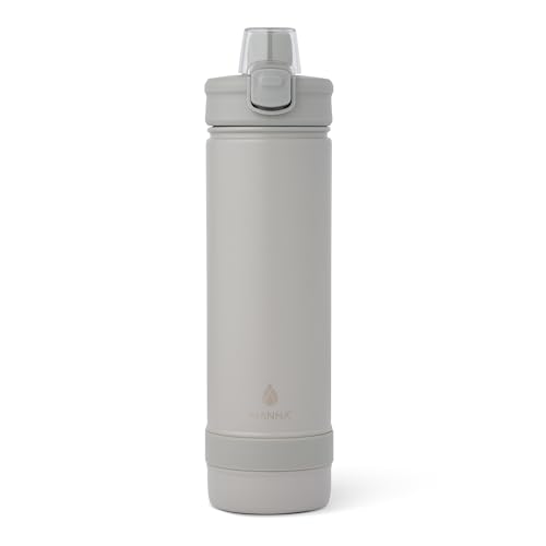 Manna Push Stainless Steel Bottle with Push-open Locking Lid and Sipping Spout - 26 Oz - Summit