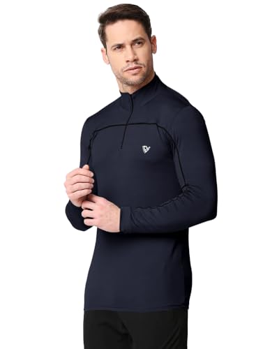 Image of EYEBOGLER Men High Neck Solid Full Sleeve Regular Fit T-Shirt