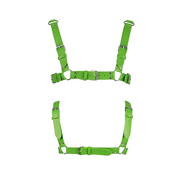 BBOHSS Herren Leder Body Harness Punk Brustgurt Harness Gürtel Verstellbare Gothic Carnival Dance Kostüm Zubehör – Bild 3