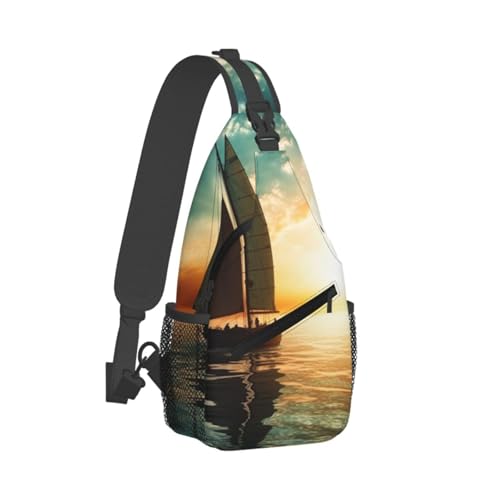 Bolso cruzado deportivo para pecho negro miniatura 2