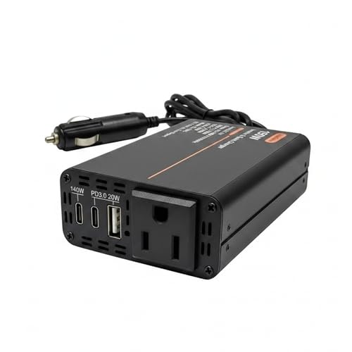 Image of 150W Car Power Inverter, 12V to 110V AC Outlet Adapter, Black