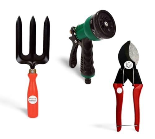 FADMAN Home Gardening Tool KIT (Garden Fork, 7 Pattern Spray, Double Cut Pruner) FADMAN Home Gardening Tool KIT (Garden Fork, 7 Pattern Spray, Double Cut Pruner)