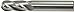 Drillco 7700 Series Solid Carbide Regular Length Center Cutting End Mill, Uncoated (Bright) Finish, 4 Flute, 30 Degrees Helix, Ball Nose End, 1-1/2" Cutting Length, 1" Cutting Diameter, 4" Length, 1" Shank Diameter