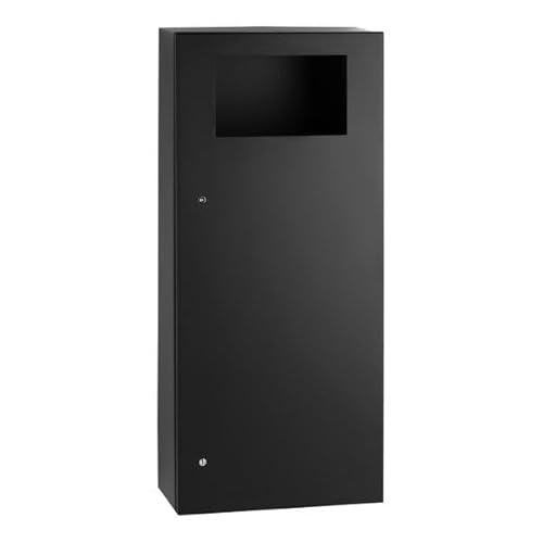 Matte Black Surface-Mounted 12 Gallon Wall Waste Receptacle with Removable Inner Container