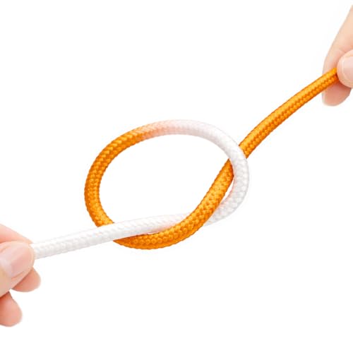Two-Color Knot-Tying Practice Rope (6mm x 48 in 2-Pack) Visual Guidance Easy Grip for Indoor Camping Climbing & General Knot-Tying Practice