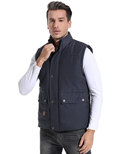 Flygo Men's Winter Warm Outdoor Padded Puffer Vest Thick Fleece Lined Sleeveless Jacket3