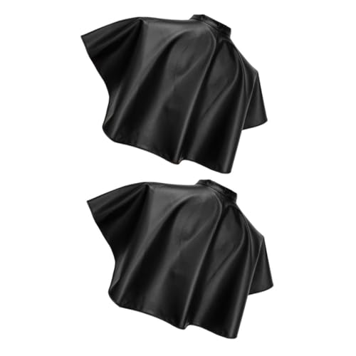 Capa para salón de peluquería negra 2 piezas impermeable miniatura 1