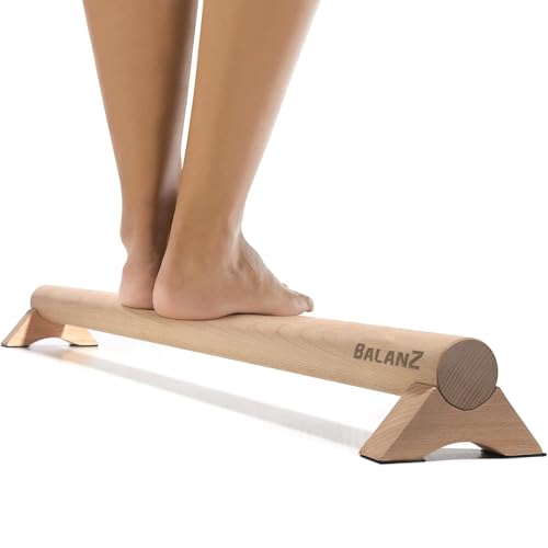 Balanz Trave da Ginnastica in Legno Faggio 100×10×8 cm | Bambini & Adulti | Barra per Equilibrio, Motricità & Riabilitazione | Allenamento a Casa, Ginnastica Dolce, Fisioterapia | Aerobik