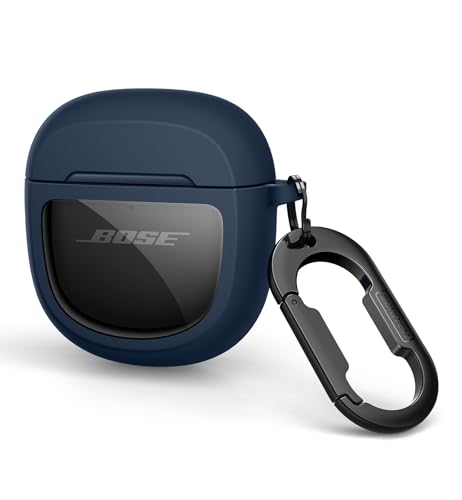 Image of SURITCH Protective Cases for Bose QuietComfort Earbuds II 2022 / QuietComfort Ultra /Ultra Earbuds 2nd Gen, Shockproof Case Cover for Bose QC ii 2 & Ultra Case Accessories with Carabiner, Navy
