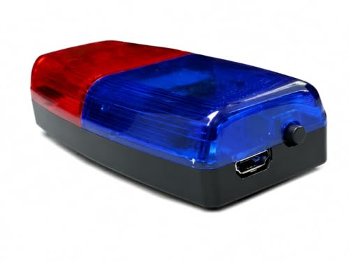 Image of HESHAM Rechargeable LED Police Shoulder Light with Clip - Red, Blue & White Strobe Warning Light, 360-Degree Rotation, 500m Visibility, Emergency Safety Flashing Light for Night Patrol