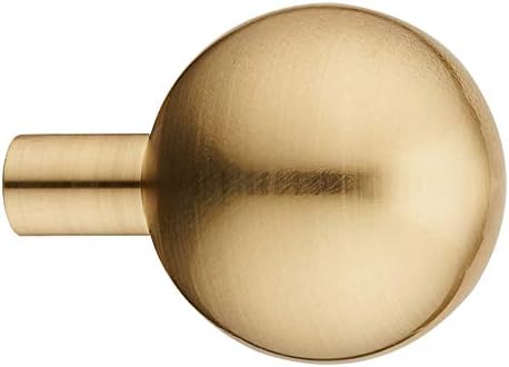 Solid Brushed Brass Nordic Style Gold Cabinet Knob Ball Shape Furniture Kitchen Drawer Pull Handle 10Pack (10 Pack,28x39x8mm)