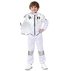 BSBUY Deguisement Astronaute Enfant Costume D'astronaute, Costume de Fantaisie Combinaison Spatiale, Costume Espace Astronaute avec Astronaute Casque pour Halloween Cosplay Carnaval