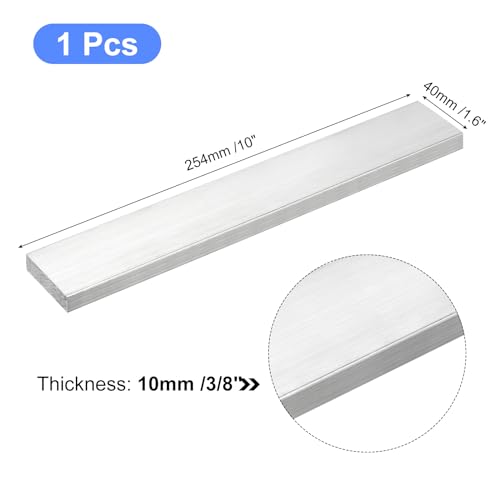 Image of uxcell Square Aluminum Flat Bar, 3 /8 inch Thick 1.6 inch Width 10 inch Length Square Aluminum Bar 6061 Aluminum Flat Plate, 10 x 40 x 254mm T6511 Solid New Mill Stock for Industrial Building
